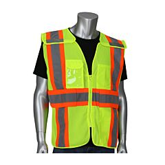 Pip 302-0590Ly-M/Xl Expandable Breakaway Mesh Vest, Ansi 107 R2, Zipper, Mic Tabs, Hi Vis Yellow, Size M-Xl, 1 Each