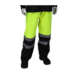 Pip 353-1202Ly-2X/3X Class E Ripstop Black Bottom Rain Pant, Removeable Suspenders, Size 2Xl-3Xl