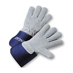 West Chester Ic9/L Gloves, Ironcat Split Cowhide Leather Palm, Full Back, Kevlar Sewn, Gauntlet, Size Large