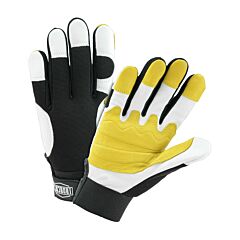 West Chester 86555/M Gloves, Ironcat, Top Grain Goatskin Palm, Spandex Back, Hook And Loop Wrist, Size Medium