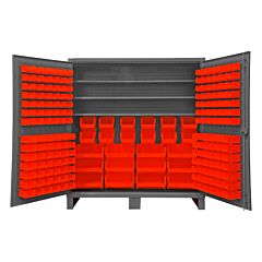 Durham Hdc72-192-3S1795 Cabinet, 12 Gauge, 3 Shelf, 192 Red Bin, 72 X 24 X 78