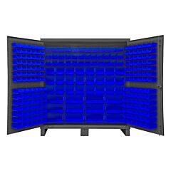 Durham Hdc72-240-5295 Cabinet, 12 Gauge, 240 Blue Bins, 72 X 24 X 78