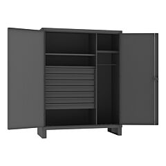 Durham Hdwc246078-7M95 Wardrobe Cabinet, 3 Shelves, 7 Drawers, Hanger Bar, 60 X 24 X 78