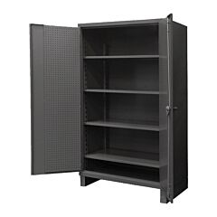 Durham Hdcp246078-4S95 Pegboard Cabinet, 12 Gauge, 4 Adjustable Shelves, 60 X 24 X 78