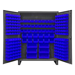 Durham Hdc60-198-5295 Cabinet, 12 Gauge, 198 Blue Bins, 60 X 24 X 78