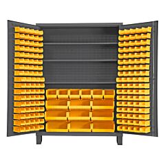 Durham Ssc-185-3S-95 Cabinet, 14 Gauge, 3 Shelves, 185 Yellow Bins, 60 X 24 X 84