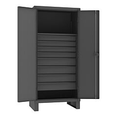 Durham Hdcd243678-8M95 Cabinet, 12 Gauge, 1 Shelf, 8 Drawers, 36 X 24 X 78