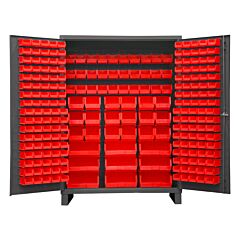 Durham Ssc-227-1795 Cabinet, 14 Gauge, 227 Red Bins, 60 X 24 X 84