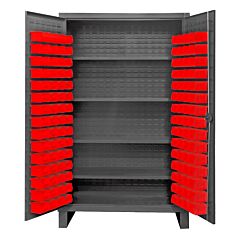 Durham Hdc48-120-4S1795 Cabinet, 12 Gauge, 4 Shelves, 120 Red Bin, 48 X 24 X 78