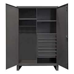 Durham Hdwc243678-7M95 Wardrobe Cabinet, 3 Shelves, 7 Drawers, Hanger Bar, 36 X 24 X 78