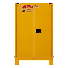 Durham 1090Ml-50 Fm Approved, Flammable Storage Cabinet With Legs, 90 Gallon, 2 Doors, Manual Close, 2 Shelves, Legs, Safety Yellow