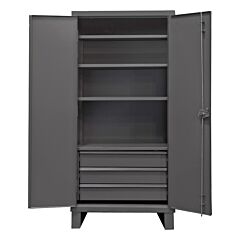Durham Hdcd243678-3B95 Cabinet, 12 Gauge, 3 Shelves, 3 Drawers, 36 X 24 X 78