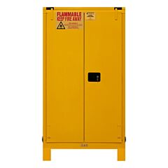 Durham 1060Sl-50 Fm Approved, Flammable Storage Cabinet With Legs, 60 Gallon, 2 Doors, Self Close, 2 Shelves, Safety Yellow