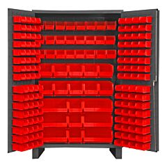Durham Jc-171-1795 Cabinet, 14 Gauge, 171 Red Bins, 48 X 36 X 78