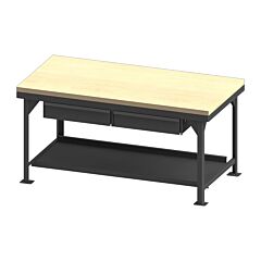 Durham Hdwbmt36722Dr95 Heavy Duty Workbench With Maple Top, 2 Drawers, 72 X 36