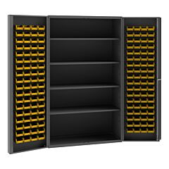 Durham Sjc-Dlp-144-4S-95 Cabinet, 4 Shelf, 144 Yellow Bins, 48 X 24 X 84