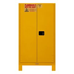 Durham 1060Ml-50 Fm Approved, Flammable Storage Cabinet With Legs, 60 Gallon, 2 Doors, Manual Close, 2 Shelves, Safety Yellow