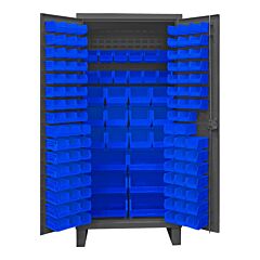 Durham Hdc36-126-5295 Cabinet, 12 Gauge, 126 Blue Bins, 36 X 24 X 78