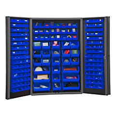 Durham Dc48-176-5295 Cabinet, 14 Gauge, 176 Blue Bins, 48 X 24 X 72
