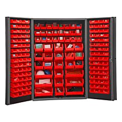 Durham Dc48-176-1795 Cabinet, 14 Gauge, 176 Red Bins, 48 X 24 X 72