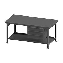Durham Hdwb36723Dr95 Heavy Duty Workbench, Steel, 3 Drawers, 72 X 36