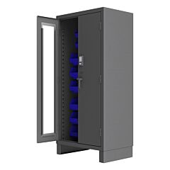 Durham 3702Cxc-30B-5295 Access Control Cabinet, 14 Gauge, 30 Blue Bins, 36 X 24 X 78