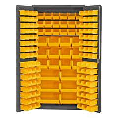 Durham 3501-Bdlp-132-95 Cabinet, 14 Gauge, 132 Yellow Bins, 36 X 24 X 72