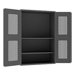Durham Emdc-482472-Pb-2S-95 Ventilated Pegboard Cabinet, 14 Gauge, 2 Shelves, 48 X 24 X 72