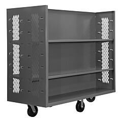 Durham Ex-3060-2Sc-6Ph-95 2 Sided Mesh Stock Truck, 2 Adjustable Shelves Per Side, 30-1/4 X 60-1/8 X 57-1/16