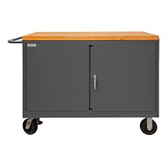 Durham 3415-Mt-Fl-95 Mobile Bench Cabinet, Maple, Floor Lock, 24-1/4 X 54-1/8 X 37-3/4