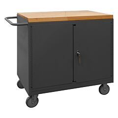 Durham 3119-Mt-95 Mobile Bench Cabinet, 4 Drawer,Maple Top, 24-1/4 X 42-1/8 X 37-1/8