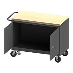 Durham 3411-Mt-Fl-95 Mobile Bench Cabinet, Maple Top, Fl, 24-1/4 X 54-1/8 X 37-3/4