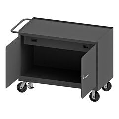Durham 3413-Fl-95 Mobile Bench Cabinet, Steel, Floor Lock, 24-1/4 X 54-1/8 X 37-3/4