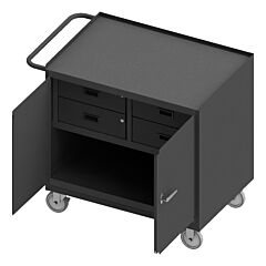 Durham 3119-95 Mobile Bench Cabinet, 4 Drawer, Steel, 24-1/4 X 42-1/8 X 36-3/8