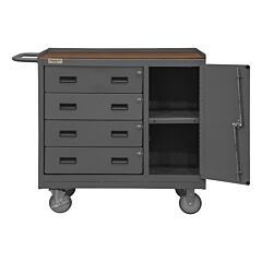 Durham 3121-Th-95 Mobile Bench Cabinet, 4 Drawer, Board, 24-1/4 X 42-1/8 X 36-3/8