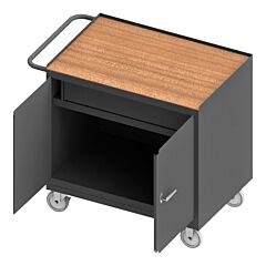 Durham 3115-Th-95 Mobile Bench Cabinet, 2 Door, Hard Board, 25-13/16 X 42-1/8 X 36-3/8