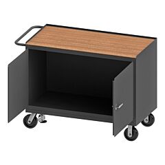 Durham 3411-Th-Fl-95 Mobile Bench Cabinet, Hard Board, Fl, 24-1/4 X 54-1/8 X 37-3/4