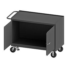 Durham 3411-Fl-95 Mobile Bench Cabinet, 2 Door, Fl, 24-1/4 X 54-1/8 X 37-3/4