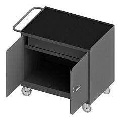 Durham 3115-Rm-95 Mobile Bench Cabinet, Black Rubber Mat, 25-13/16 X 42-1/8 X 36-3/8