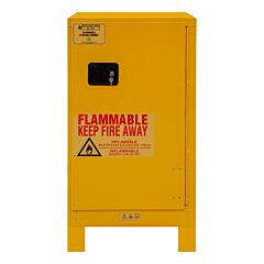 Durham 1016Ml-50 Fm Approved, Flammable Storage Cabinet With Legs, 16 Gallon, 1 Door, Manual Close, 1 Shelf, Safety Yellow