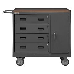Durham 2211A-Th-Lu-95 Mobile Bench Cabinet, 1 Shelf, Hard Board Top, 18-1/4 X 42-1/8 X 36-3/8