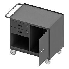 Durham 3118-95 Mobile Bench Cabinet, 1 Door, Steel Top, 24-1/4 X 42-1/8 X 36-3/8