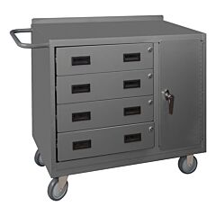 Durham 2211-95 Mobile Bench Cabinet, 1 Shelf, 4 Drawers, 18-1/4 X 42-1/8 X 36-3/8