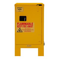 Durham 1012Sl-50 Fm Approved, Flammable Storage Cabinet With Legs, 12 Gallon, 1 Door, Self Close, 1 Shelf, Safety Yellow