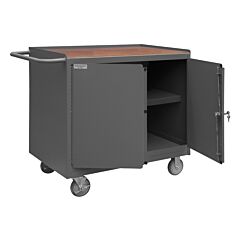 Durham 3113-Th-95 Mobile Bench Cabinet, 1 Shelf, Hard Board Top, 25-13/16 X 42-1/8 X 36-3/8