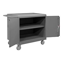 Durham 3113-95 Mobile Bench Cabinet, 1 Shelf, 2 Doors, 25-13/16 X 42-1/8 X 36-3/8