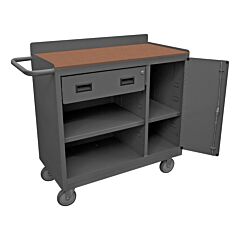 Durham 2212A-Th-Lu-95 Mobile Bench Cabinet, 1 Adjustable Shelf, Hard Board Top, 18-1/4 X 42-1/8 X 36-3/8