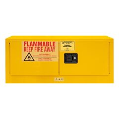 Durham 1012Mh-50 Fm Approved, Flammable Storage Cabinet, Horizontal, Table Top, 12 Gallon, 2 Doors, Manual Close, 1 Shelf, Safety Yellow