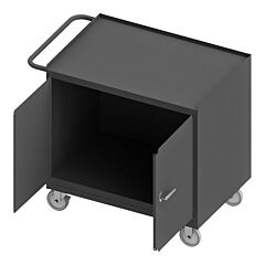 Durham 3112-95 Mobile Bench Cabinet, Steel Top, 2 Doors, 25-13/16 X 42-1/8 X 36-3/8