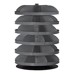 Durham 1206-95 28" Revolving Rotabin, 6 Shelves, 6 Fixed Dividers Per Shelf, Up To 24 Compartments Per Shelf, Gray
